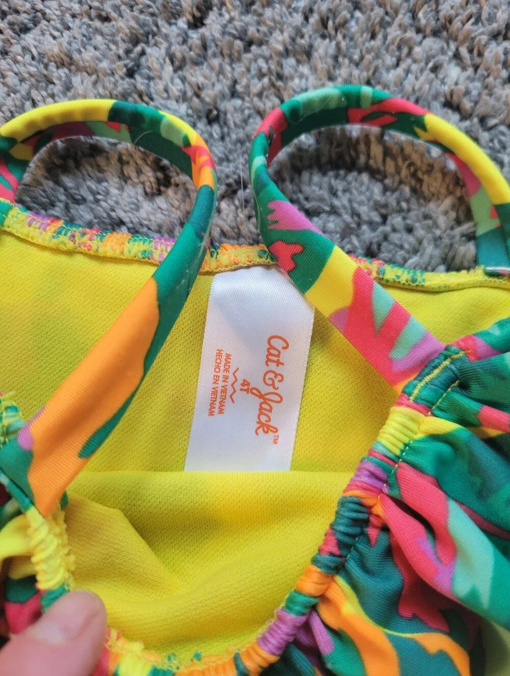 Colorful Tropical Off-Shoulder One-Piece Swimsuit Cat & Jack Size 4T